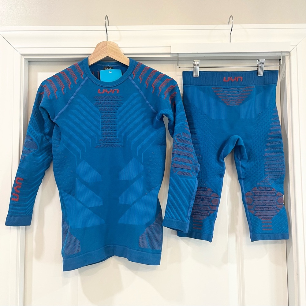 Men's Resilyon Thurmal 3/4 Pants and Top Set - Blue Size L/XL